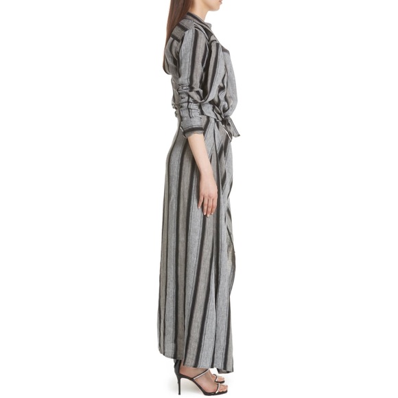 Y / PROJECT Linen Stripe Long Sleeve Maxi Shirt-Dress NEW Rihanna M and XS - Picture 6 of 8